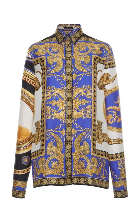 versace shirt long sleeve|versace silk shirt price.